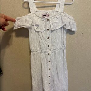 SO White Ruffle Strap Dress